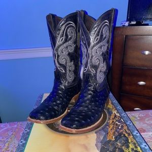 Rancho Semental Ostrich Print Cowboy Boots